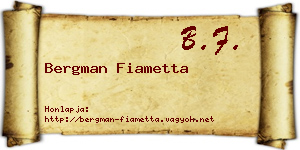 Bergman Fiametta névjegykártya